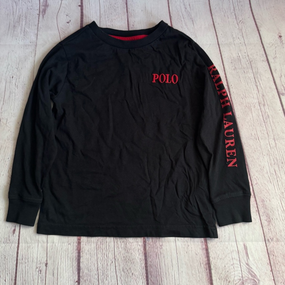 Ralph Lauren Black Crewneck with Red Accents long sleeve Size 3T